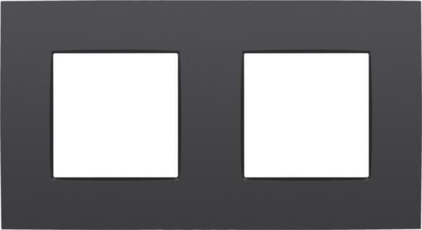 Plaque double horizontale entraxe 71mm Anthracite