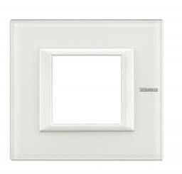 Axolute - plaque 2 modules verre Blanc