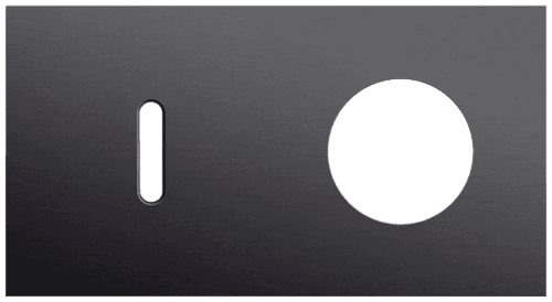 Plaque de recouvrement double, horizontale 71 mm d'entraxe, pour une fonction de commutation simple et une fonction de prise de courant, Niko Rocker alu black brushed