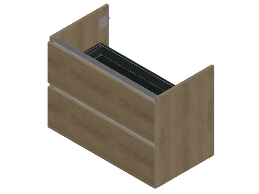 intro Tempus sous-meuble B900xD495xH650mm 2tiroirs Oak