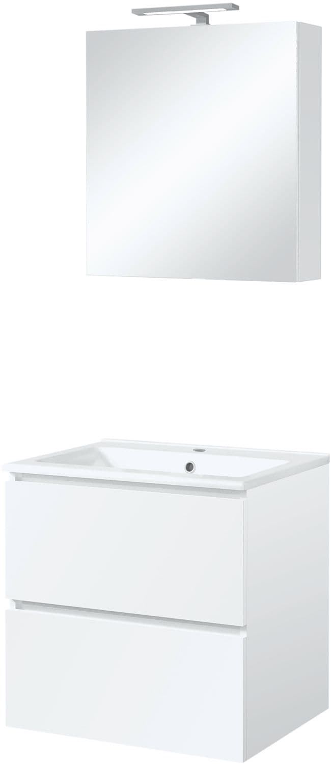 MEUBLE ICE SOLO ARMOIRE TOILETTE AVEC ECLAIRAGE 60CM BLANC BRILLANT