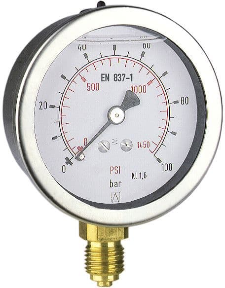 MANOMETRE A GLYCERINE D63 1/4"R 25BAR