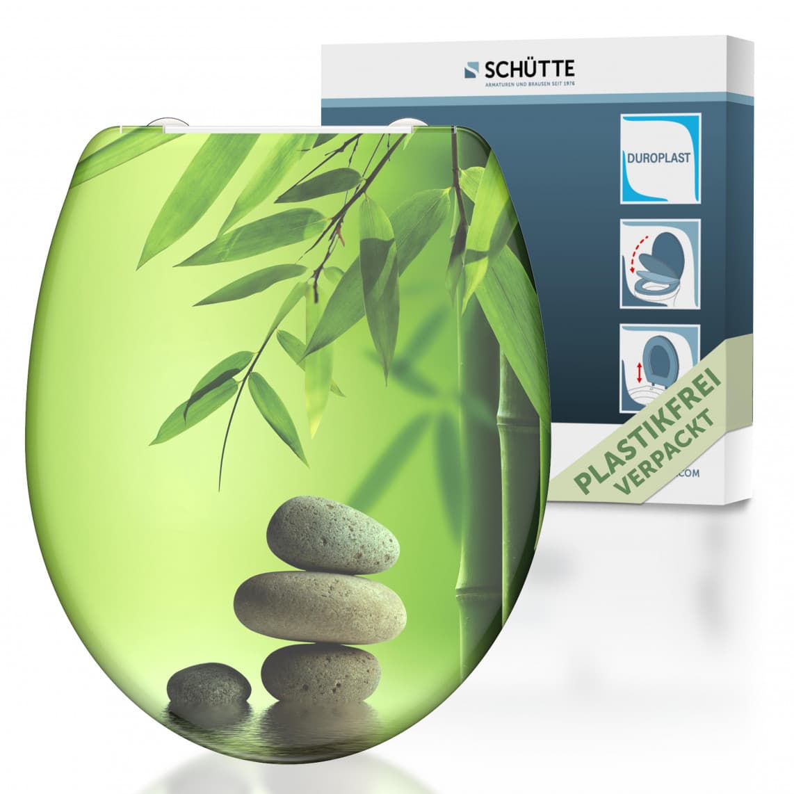 82365 abattant WC en Duroplast GREEN GARDEN, avec frein de chute et déclipsable