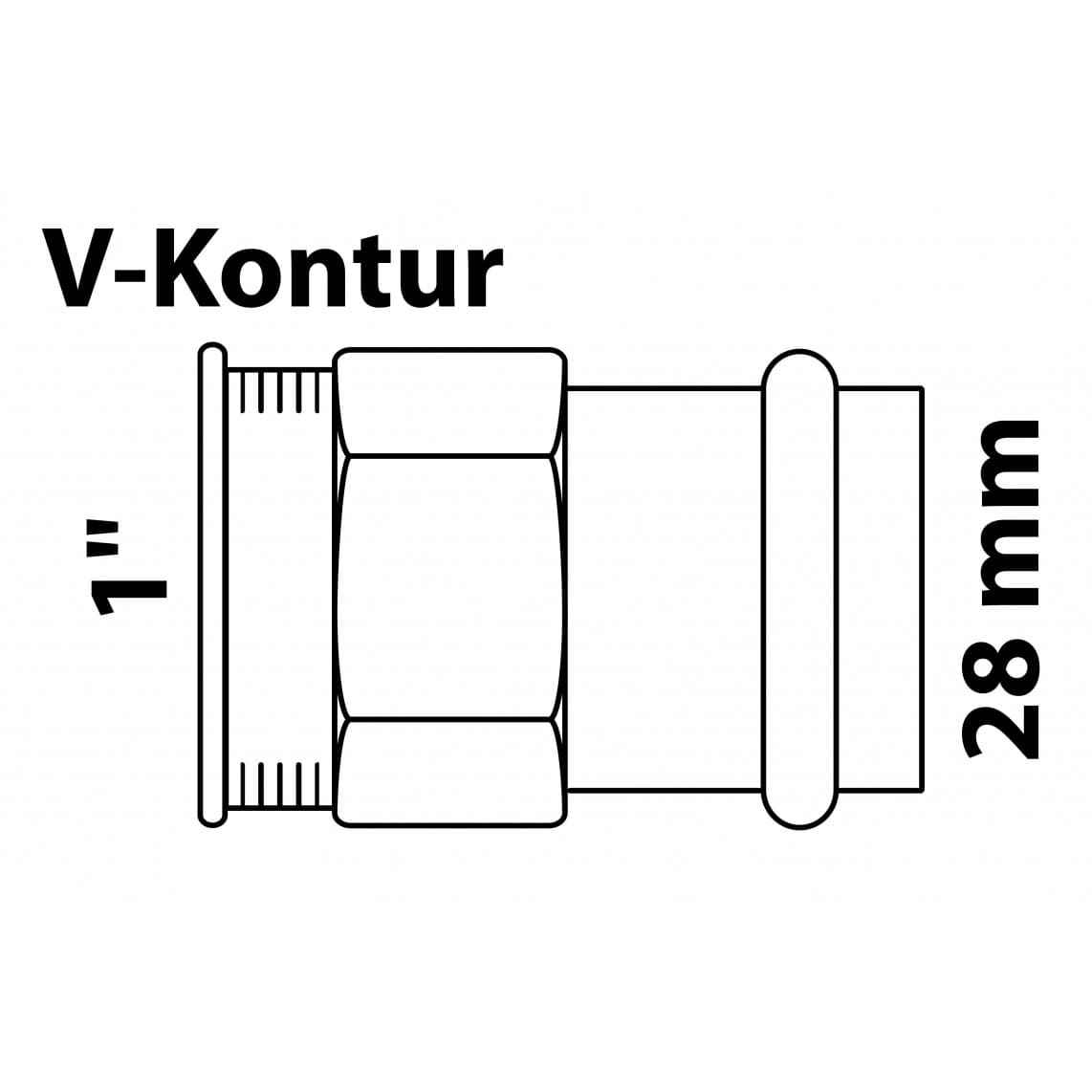 988624854 BR manchon de transition, vierge, 28 mm x 1" F, 1 manchon, (P4270g)