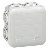 Boîte de dérivation carrée Plexo IP55 - étanche - avec couvercle enclipsable - 7 enbout Lsoh