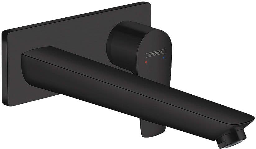 SET DE FINITION MITIGEUR LAVABO MURAL TALIS E HG 225MM NOIR MAT