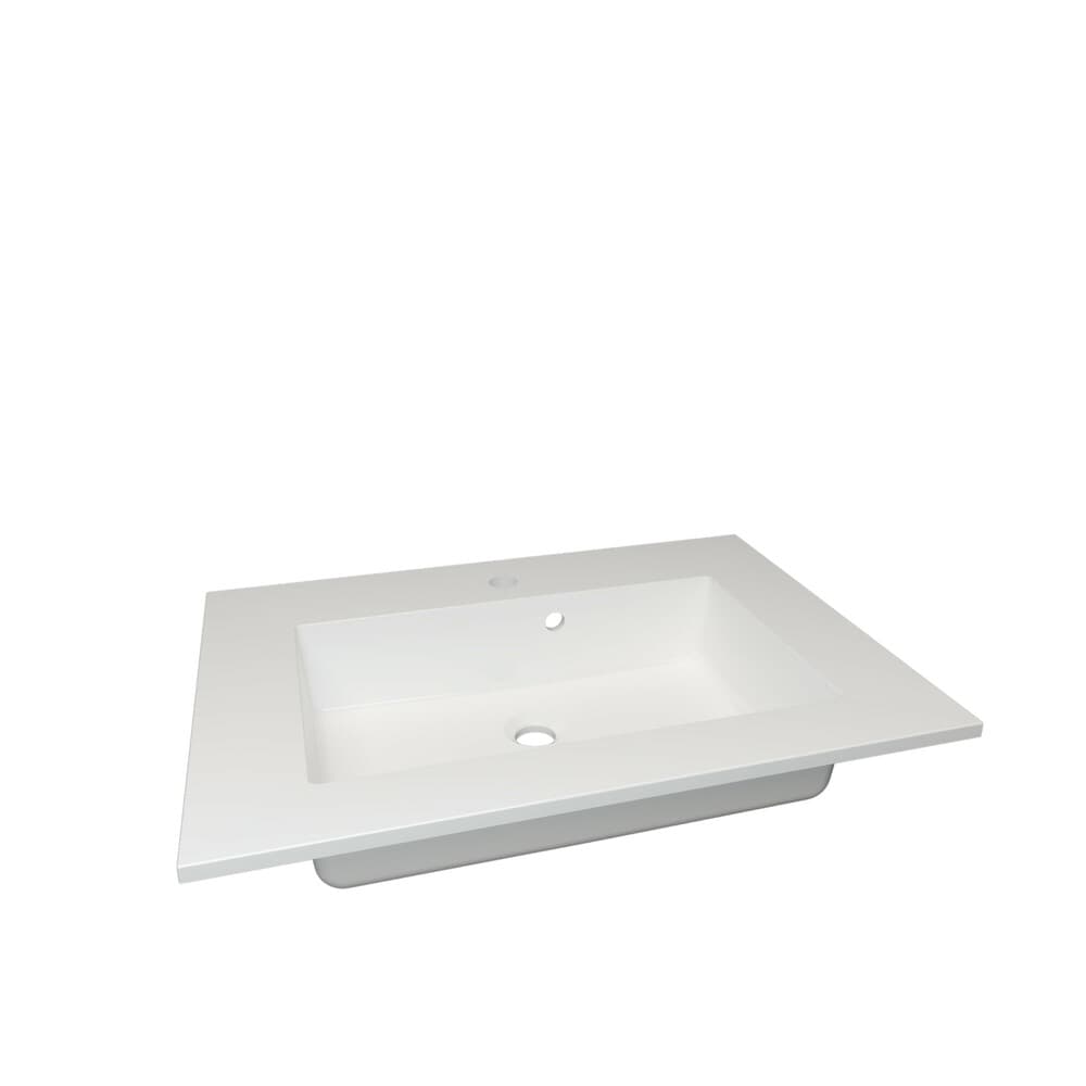 Van Marcke Don II tablette intégrée avec 1 lavabo encastré 700 x 500 mm blanc
