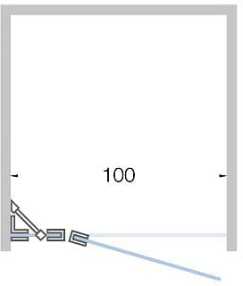 PORTE PIVOTANTE AVEC PARTI FIX NICHE CLOSE <100CM H 200CM CHROME-TIMELESS