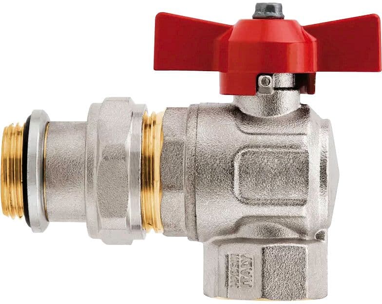 VANNE A BILLE COUDEE 4/4" ROUGE UNI.COLLECTOR