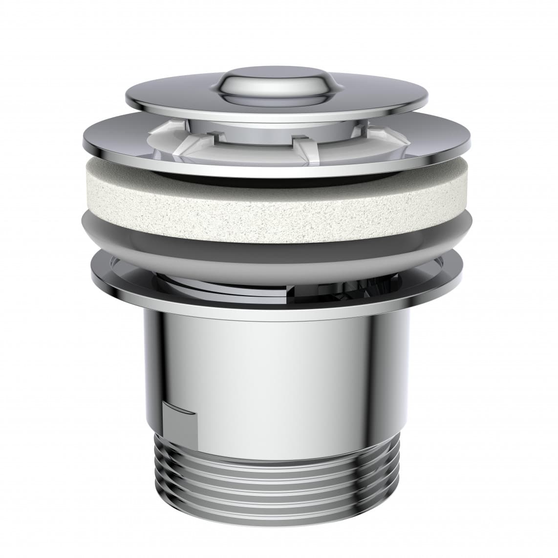 98807320 DAV-2WK vanne d'évacuation, chromé, 1 1/4" x 65 mm