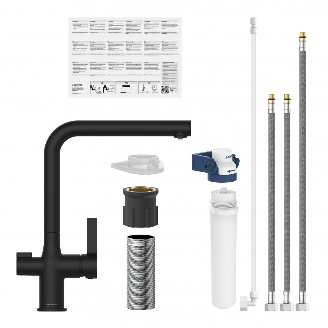 99860 AQUASTAR PRO Drinking water sink mixer, black matt, with filter system