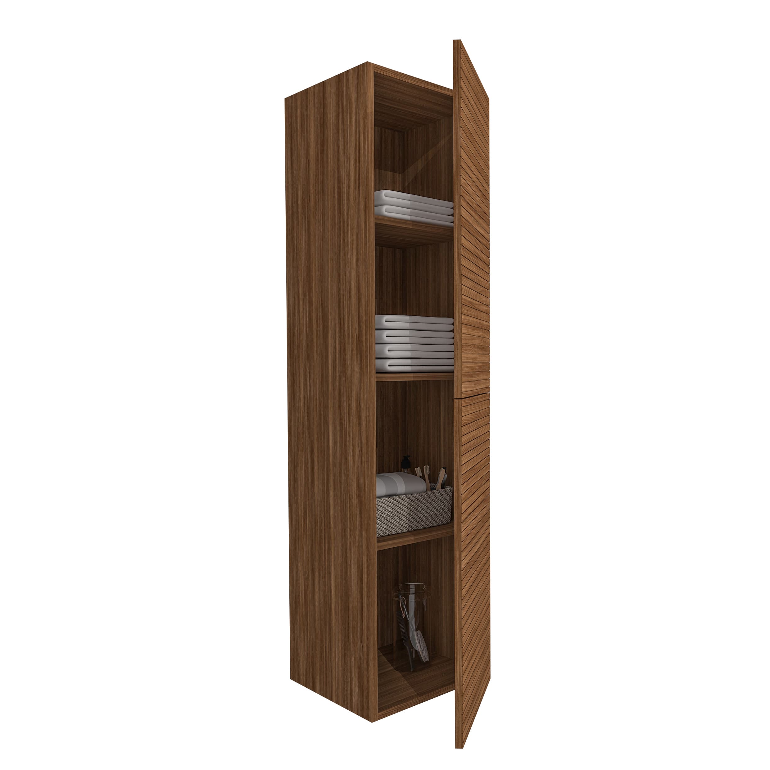 Elite meuble colonne avec relief horizontal (160CM) - Marron