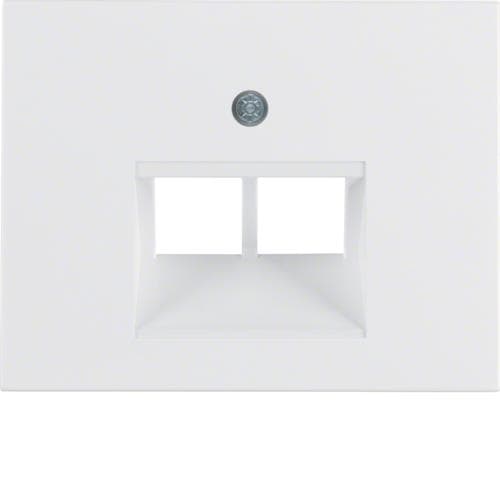 Enjoliveur pour prise informatique double Berker K.1 Blanc polaire, brillant