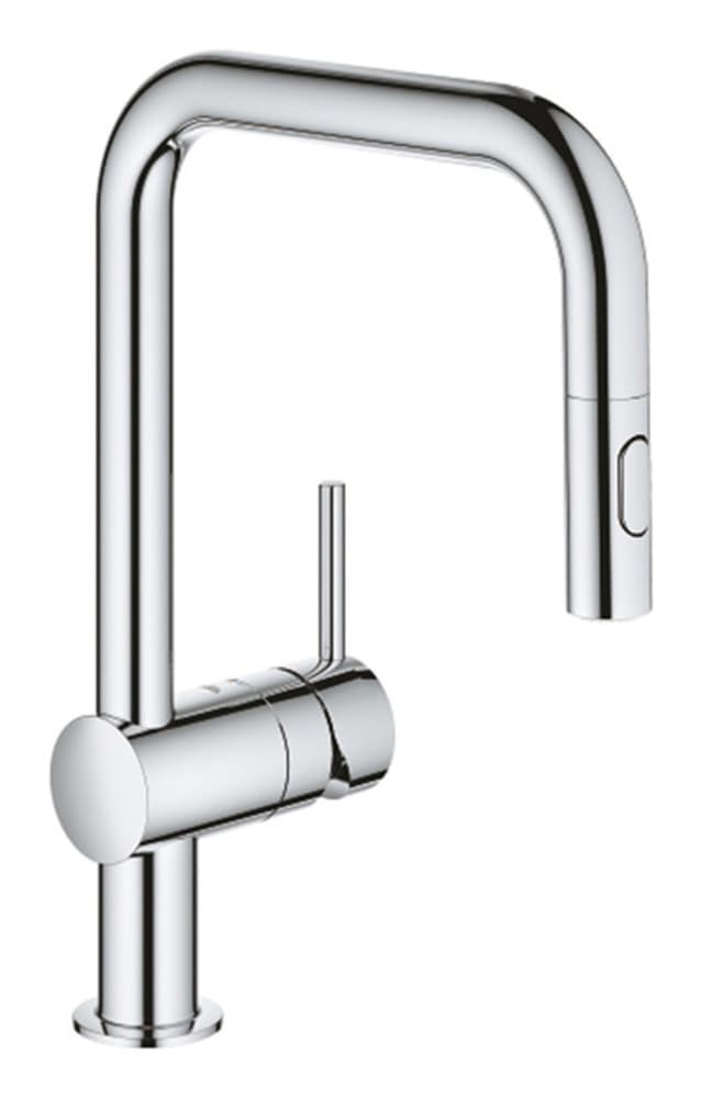 Grohe Minta mitigeur évier bec haut U monotrou douchette 2-Jets bec chromé
