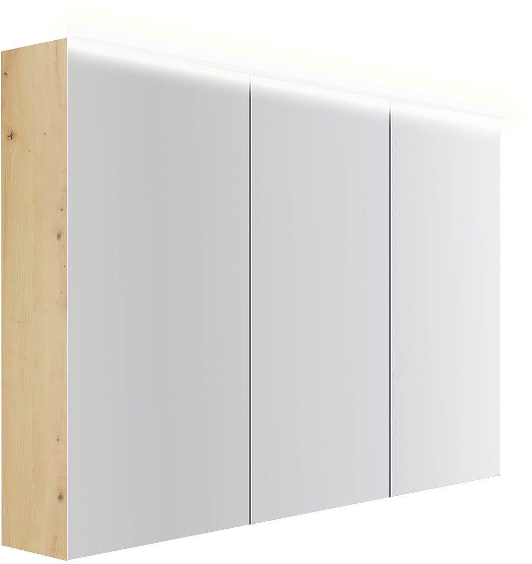 ARMOIRE TOILETTE COFFEE 3 PORTES 1200MM 4250K CHENE DECOR URBAN