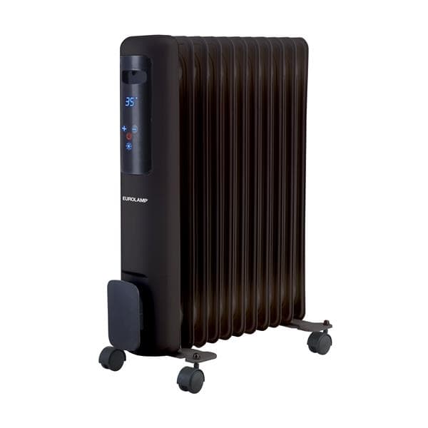 Radiateur à bain d'huile 11 ailettes 2500W Noir avec écran Led et télécommande