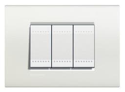 LivingLight - plaque rectangulaire 3 modules Blanc