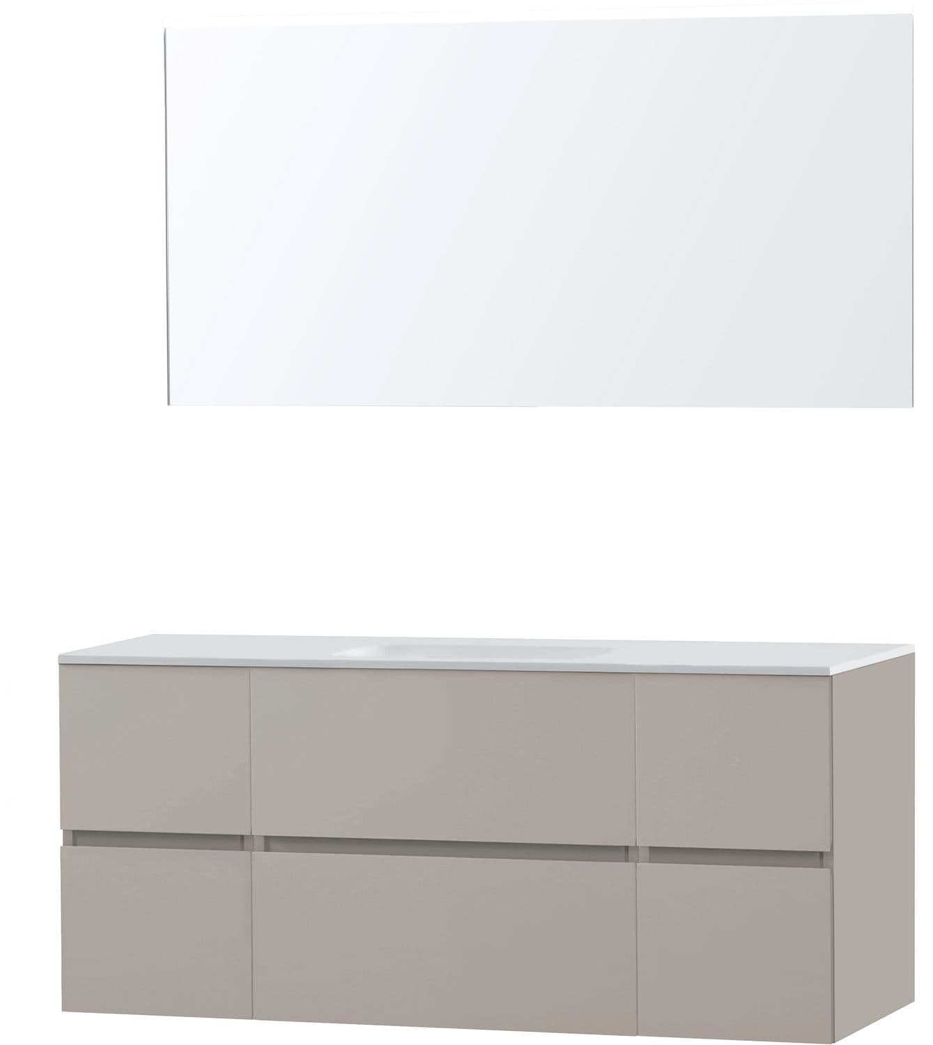 MEUBLE MOLTO POUDRE GRIS 140 1 LAVABO SOLID MIROIR