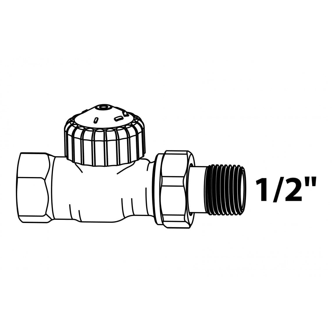 2202-02.000 Heimeier thermostatische radiatorkraan, 1/2" recht