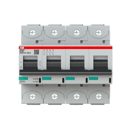 Disjoncteur modulaire 50kA S80 4 pôles 6 modules courbe D courant nominal 100A