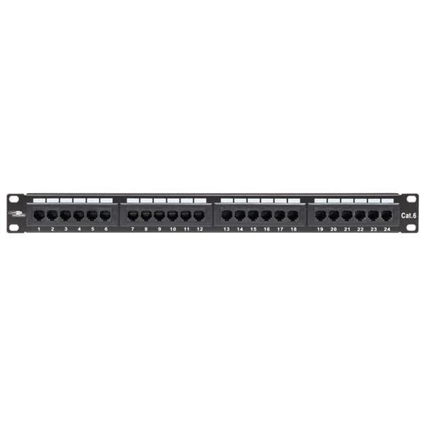 Logon patchpanel 1U cat6 non blindé 24 ports - Noir - Krone