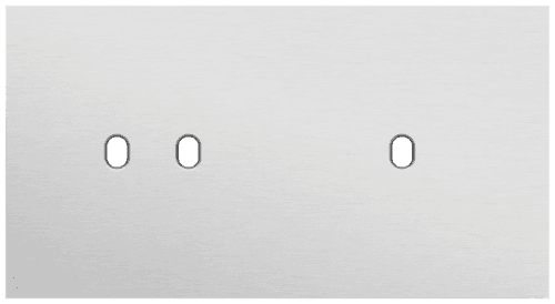Plaque de recouvrement double, horizontale 71 mm d'entraxe, pour une fonction de commutation double et une fonction de commutation simple, Niko Toggle alu grey brushed