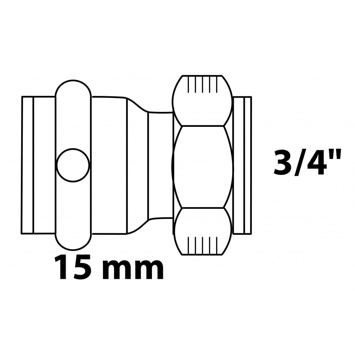 988628554 BR raccord de transition à serrer, vierge, 15 mm x 3/4" F, 1 manchon, (P4355)