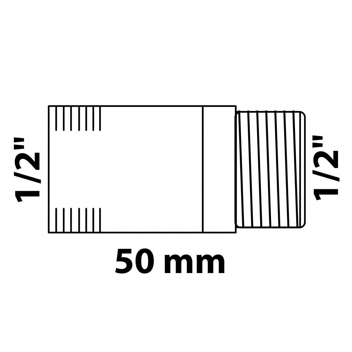 988942855 Tap extension, red brass, 1/2" x 50 mm