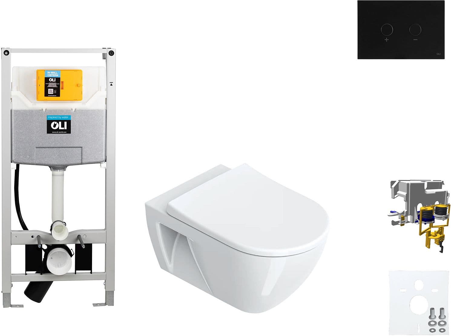 WALLFIX OLI WC SUSPENDU SFERA ECO CATALANO BLINK NOIR