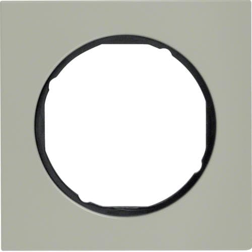 Plaque de recouvrement 1 poste Berker R.3 Inox / Noir