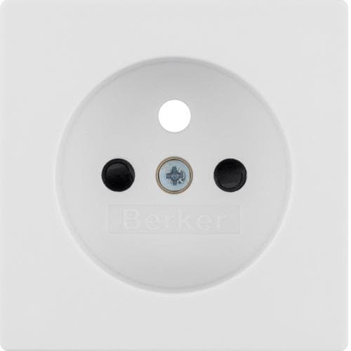 Sets de finition pour prise de courant avec terre Berker Q.1 / q3 Blanc polaire, Velours