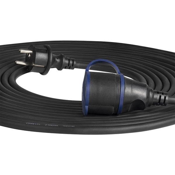 Rallonge robuste avec cordon en caoutchouc de 10m de long, Schuko IP44, 1 x 2 pôles + T, H07RN - F 3