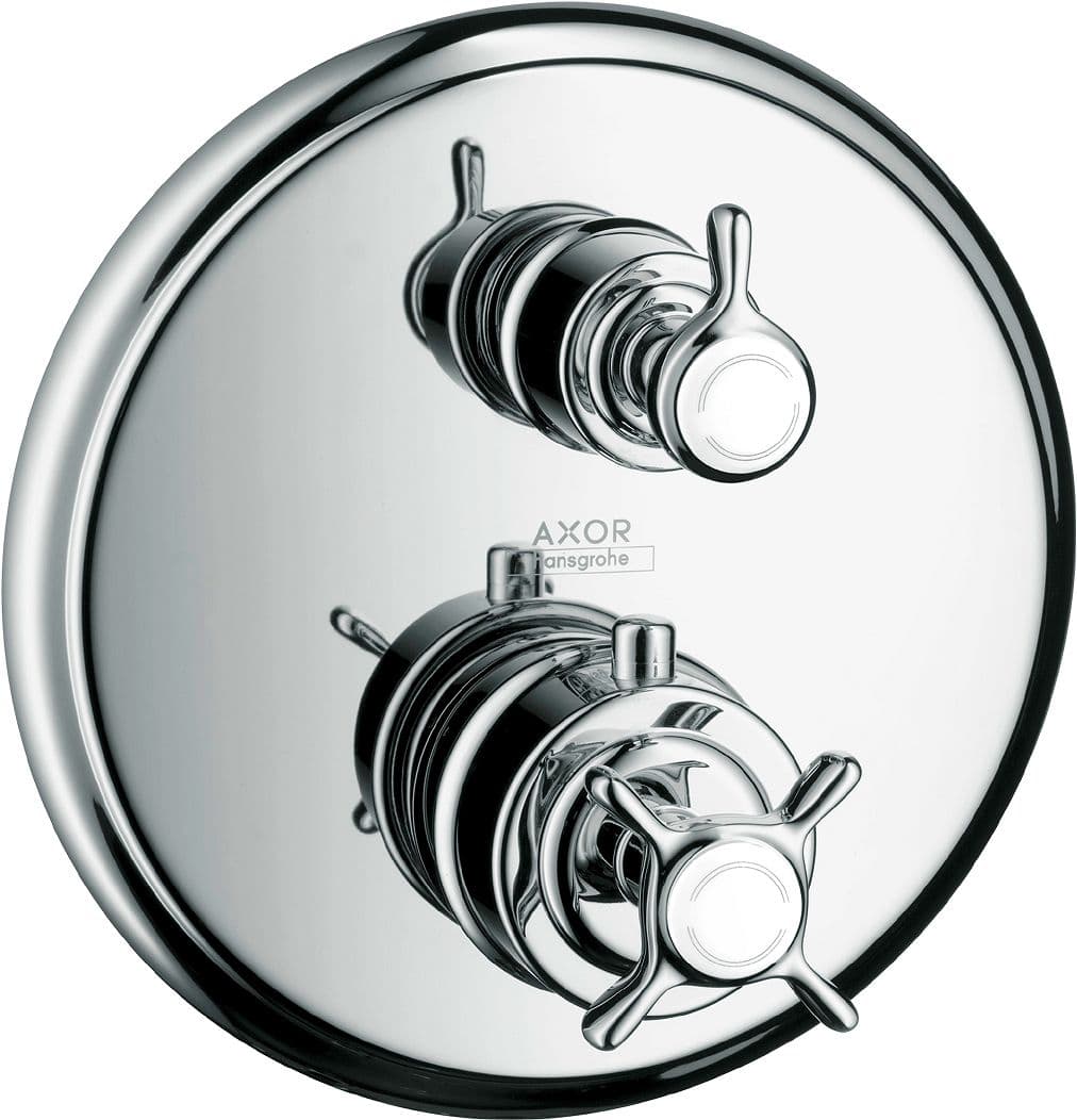 SET DE FINITION THERMOSTAT A ENCASTRER + INVERSEUR MONTAGE HANSGROHE CHROME