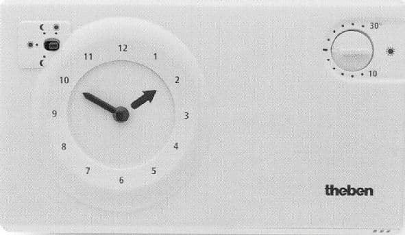 THERMOSTAT D'AMBIANCE PROGRAMMABLE THEBEN 24H 230V BLANC CLASSE I (1%)