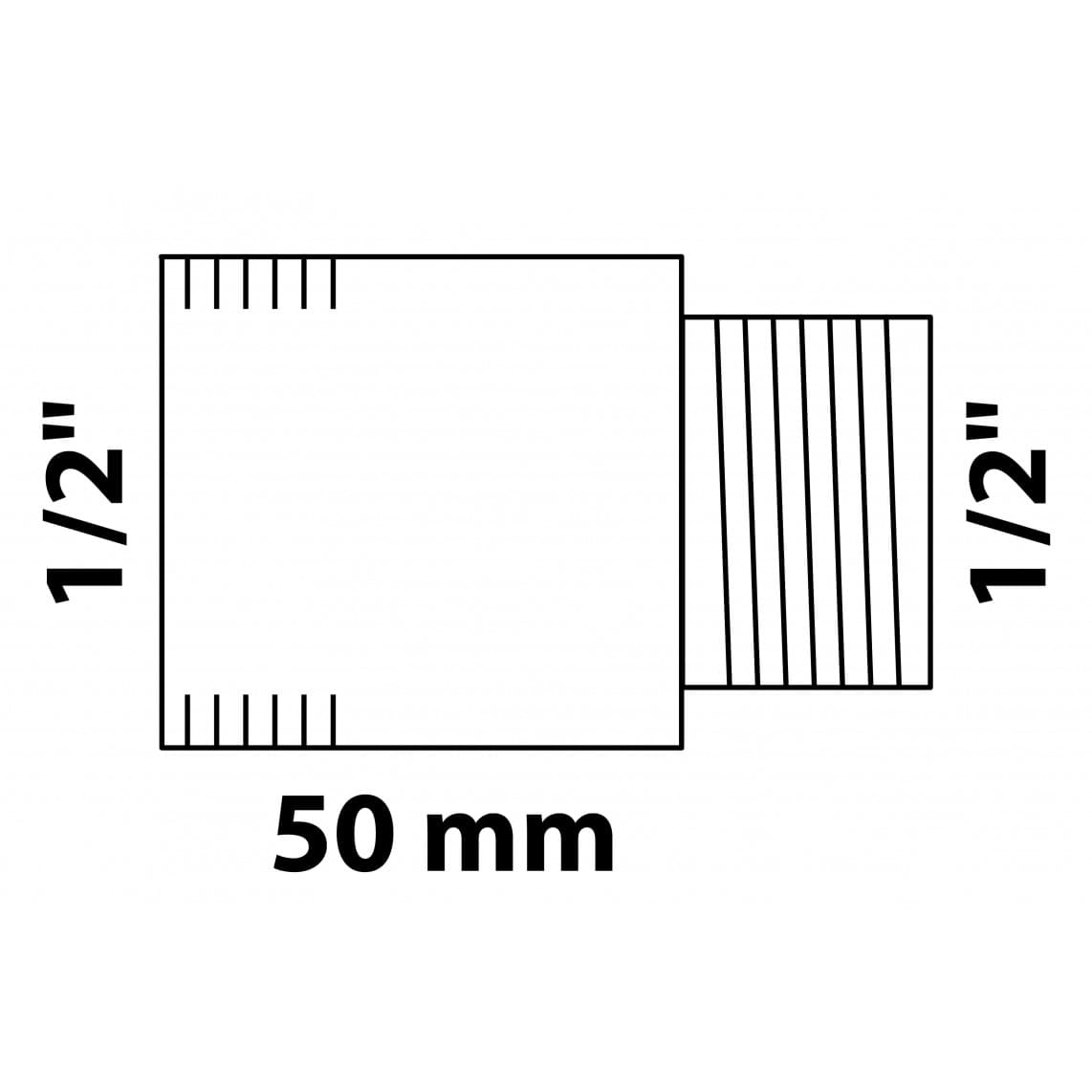 989316855 MS kraan verlengstuk, blanco, 1/2" x 50 mm