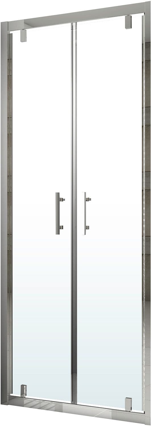 2-PANNEAUX PORTE PIVOTANTE TWIST 86-92 H195 CHROME-CLAIR