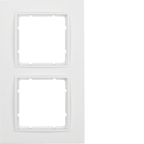 Plaque de recouvrement 2 postes Berker B.7 Blanc polaire, mat