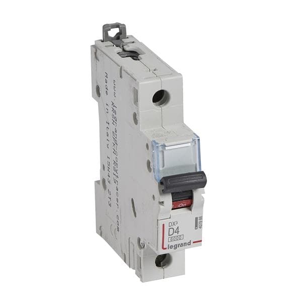 Disjoncteur DX³ 6000A / 10kA 1 pôle courbe D 04A 400V 1 module