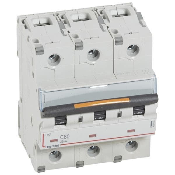 Disjoncteur DX³ 3 pôles courbe C 80A 400V - 25kA - 4,5 modules