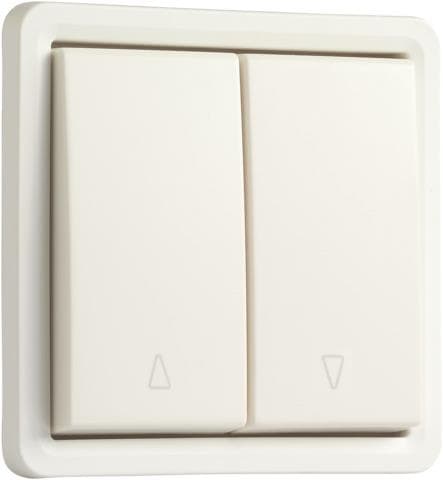 Bouton - poussoir pour volets , en saillie et étanche aux projections d’eau 10A / 250Vac Blanc