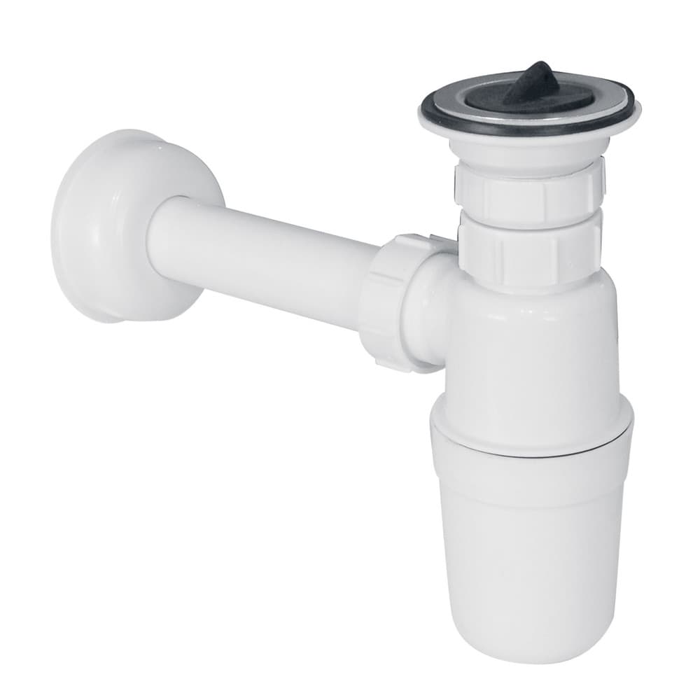 Van Marcke Pro siphon bouteille 5/4" x 32 mm avec bouchon de vidange blanc PP