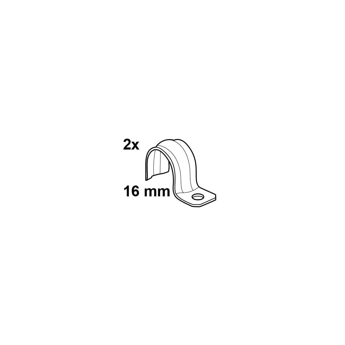 973810255 cavalier pour tube, galvanisé, 16 mm (2x)