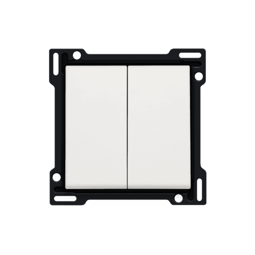 Set de finition pour interrupteur double allumage, interrupteur va-et-vient + bouton-poussoir N.O., interrupteur va-et-vient double ou bouton-poussoir double N.O. ou N.F., couleur white