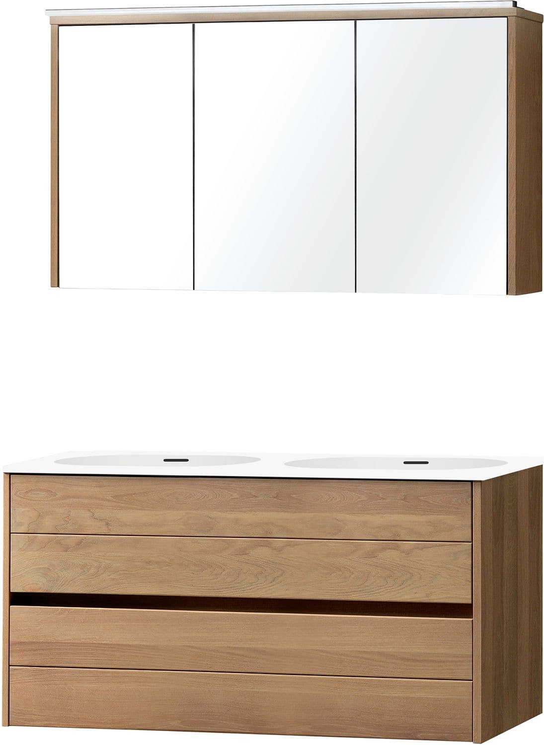MEUBLE MOLTO CHENE MASSIF 120 MARBRE SYNTHETIQUE ARMOIRE TOILETTE