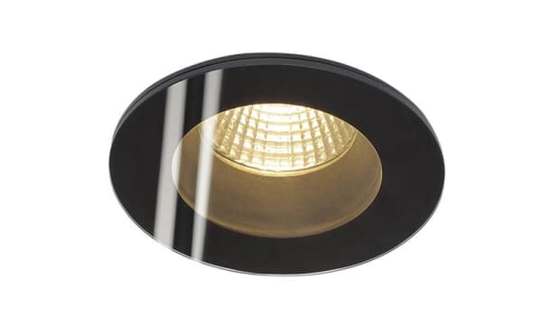 Patta - I plafonnier encastré, rond, Noir mat, 9W 38°, 3000K, driver inclus