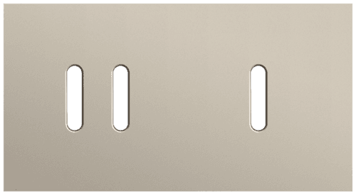 Plaque de recouvrement double, horizontale 71 mm d'entraxe, pour une fonction de commutation double et une fonction de commutation simple, Niko Rocker steel champagne coated