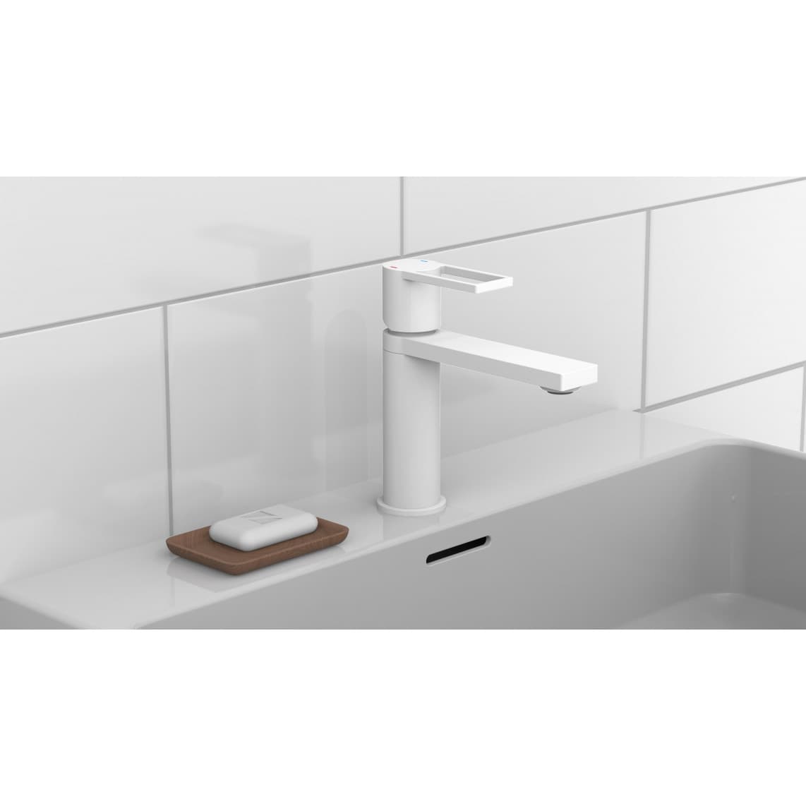 33018 MANHATTAN Wastafelkraan, mat wit