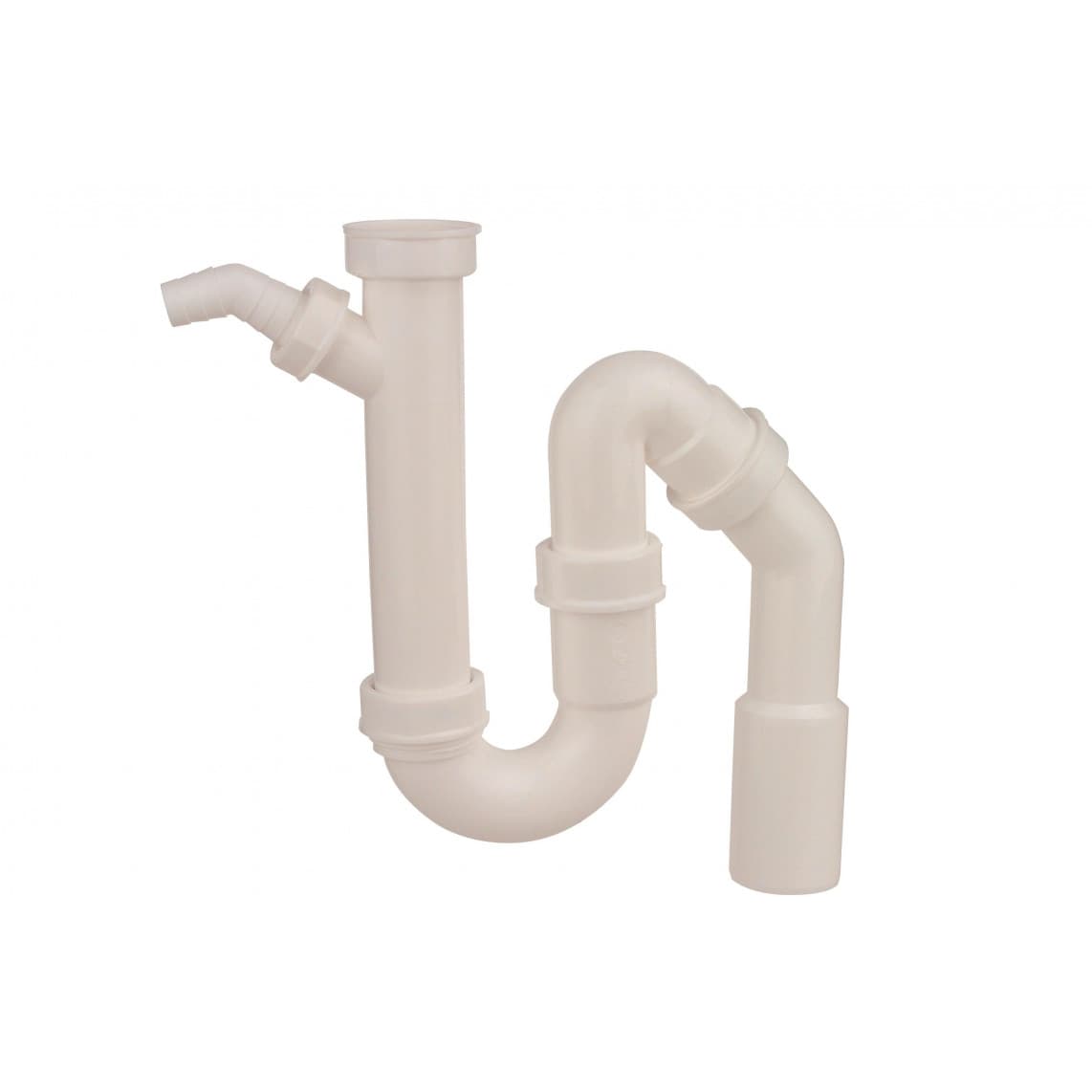 988316418 KS évier-siphon tubulaire, blanc, 1 1/2" F x DN 40/50 mm, avec 3/4" Raccordement de l'appareil