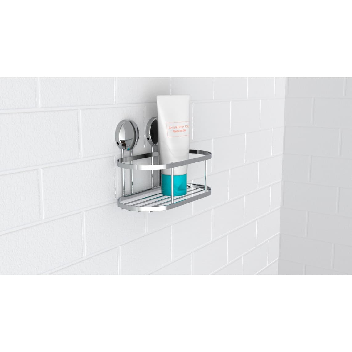 BA0202 tablette murale pour douche, chromé, à coller ou vis