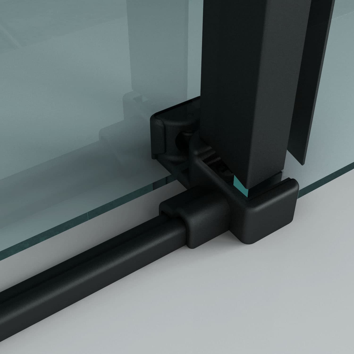 ALONI PORTE COULISSANTE POUR NICHE - 1400X2000MM - NOIR MAT-VERRE CLAIR